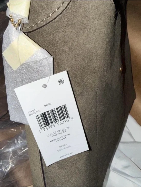 COACH Brand New - Olive Suede Shoulder Bag with Gold Logo - Picture 5 of 5